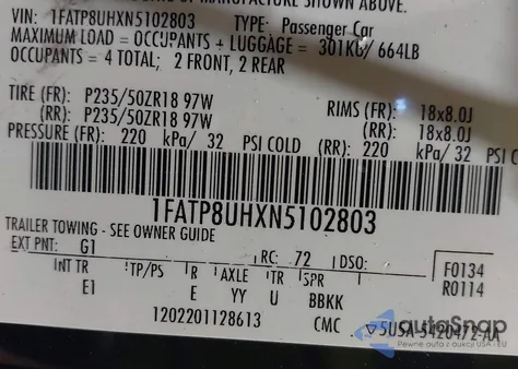 2022 Ford Mustang Ecoboost Premium from USA, damaged, VIN 1FATP8UHXN5102803